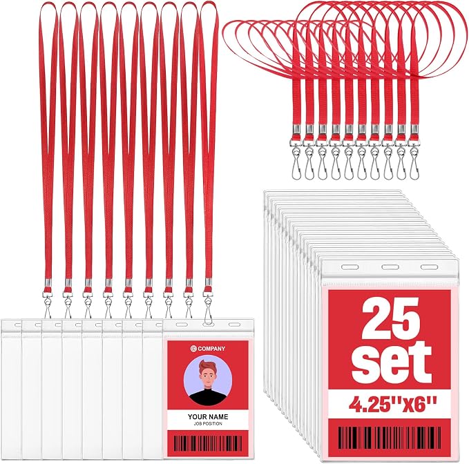 Patelai 25 Pack 4 x 6 Inch Extra Large Badge Credential Holders by Patelai