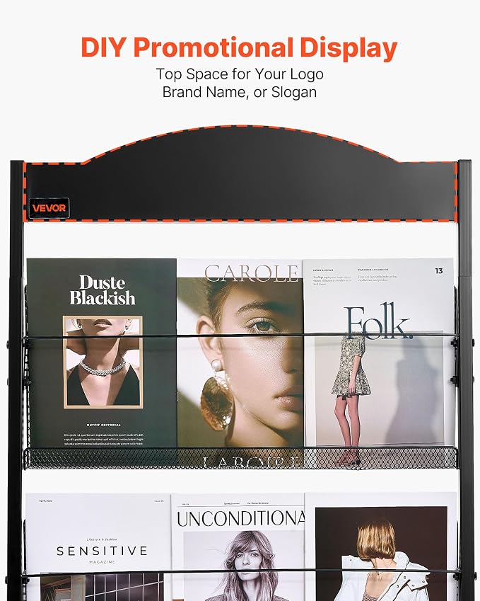 VEVOR Brochure Display Rack, 4-Tier Magazine Literature Display Stand - Image 5