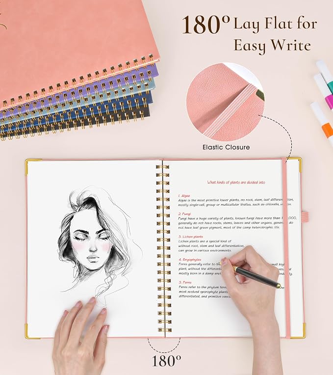 Blank Spiral Notebook Journal 8.5” x 11”, A4 Large Hardcover Sketch Book - Image 4