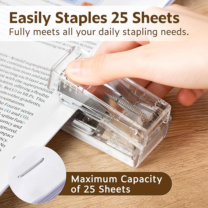 NUSIGN Mini Stapler with 830 Staples, Small Cute Desk Staplers, 25 Sheet - Image 2