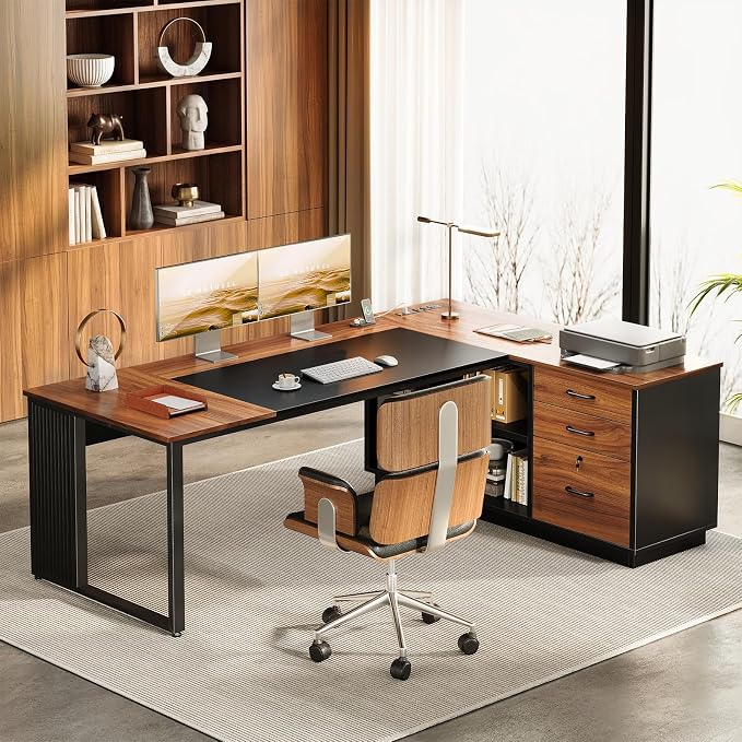 AODK 71 Inch Executive Desk, L Shaped Desk - Image 2