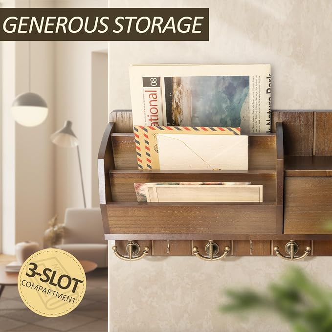 Key Holder Wall Mount with Mail Sorter - Image 2