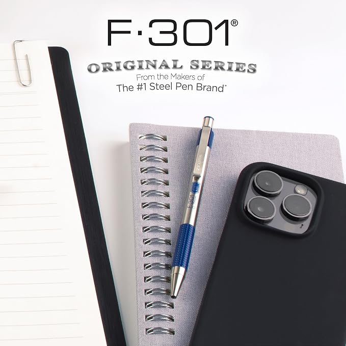 Zebra Pen F-301 Ballpoint Blue Ink Fine Point 0.7mm Pen, Easy-Glide Ink - Image 7