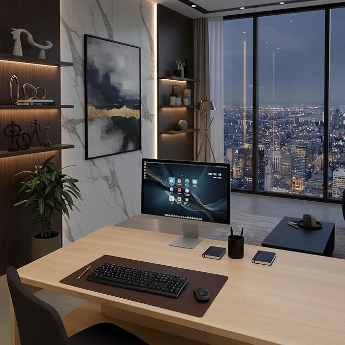 DACASSO Leatherette Keyboard/Mouse Desk Mat- Luxury Leatherette Desk Blotter - Image 6