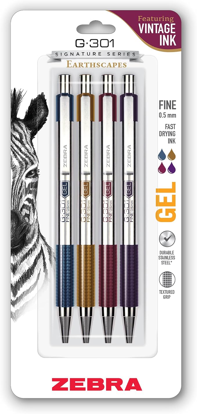 Zebra Pen G-301 Signature Series Retractable Gel Pen, 0.5mm Fine Point by ZebraPen