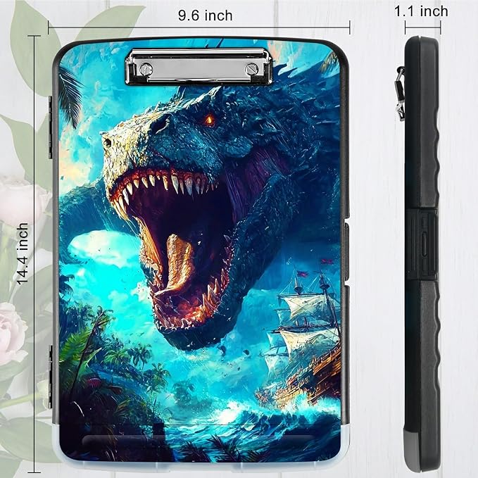 Ocean Dragon A4 Clipboard with Storage Pen Holder, Clipboards Organizer Nursing - Image 3