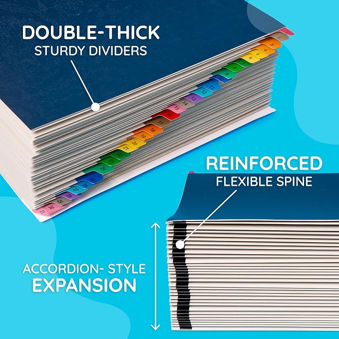 Blue Summit Expanding 1-31 Desk File Sorter, 31 Day Accordion File Organizer - Image 3