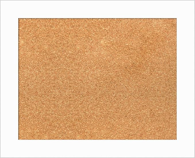 Amanti Art Natural Cork Board for Wall, 17x21 Vision Board with White Frame, Small Corkboard Office Decor for Home Organization, Casual Corkboard Pinboard to Display Items for Home Organization in-DeskLoop Office