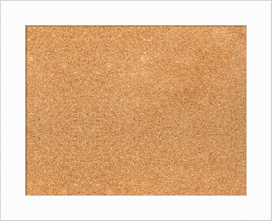 Amanti Art Natural Cork Board for Wall, 17x21 Vision Board with White Frame, Small Corkboard Office Decor for Home Organization, Casual Corkboard Pinboard to Display Items for Home Organization in-DeskLoop Office