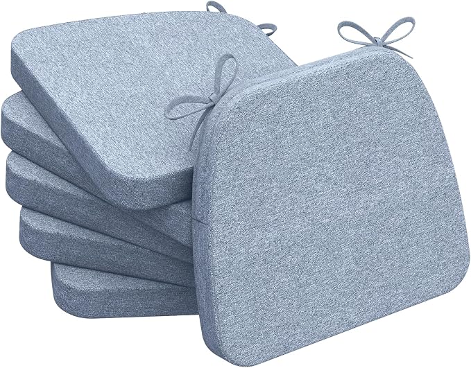 AAAAAcessories D-Shaped Chair Cushions, Machine-Washable Cover, Light Blue by AAAAAcessories