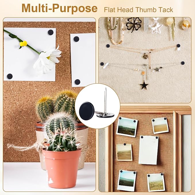 100pcs Metal Thumb Tacks, Heavy Duty Flat Head Push Pins, Upholstery Tacks - Image 3