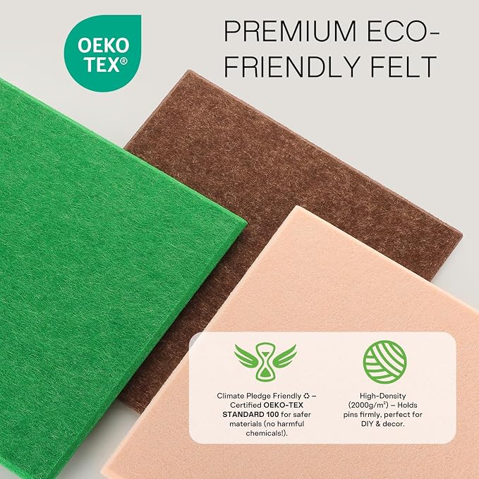 MaxGear Felt Bulletin Board 36" x 24", 6 Pack Emerald Green Felt Wall Tiles | - Image 2