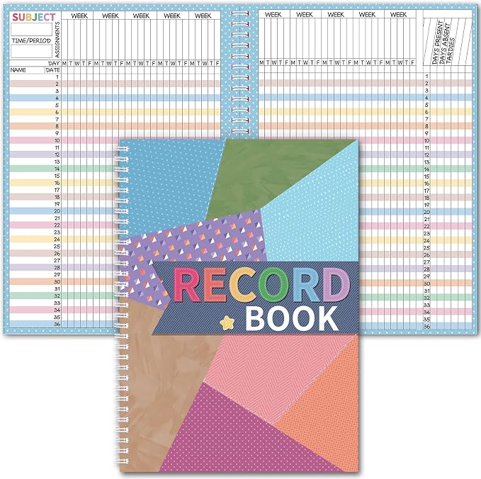 Fuyoooo Cool Teacher Record Book Teacher Grade Books 2026-2027 Spiral Bound by Liraitoya