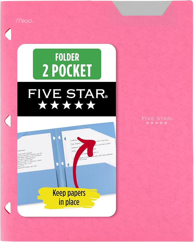 Five Star 2-Pocket Folder, Plastic Folder by FiveStar