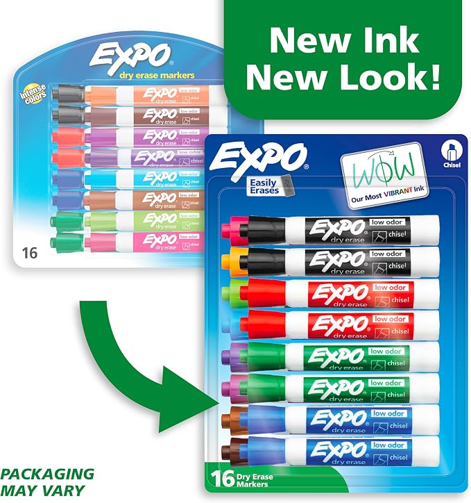 EXPO Dry Erase Markers, Low Odor Ink, Chisel Tip, Organization, Essential - Image 3