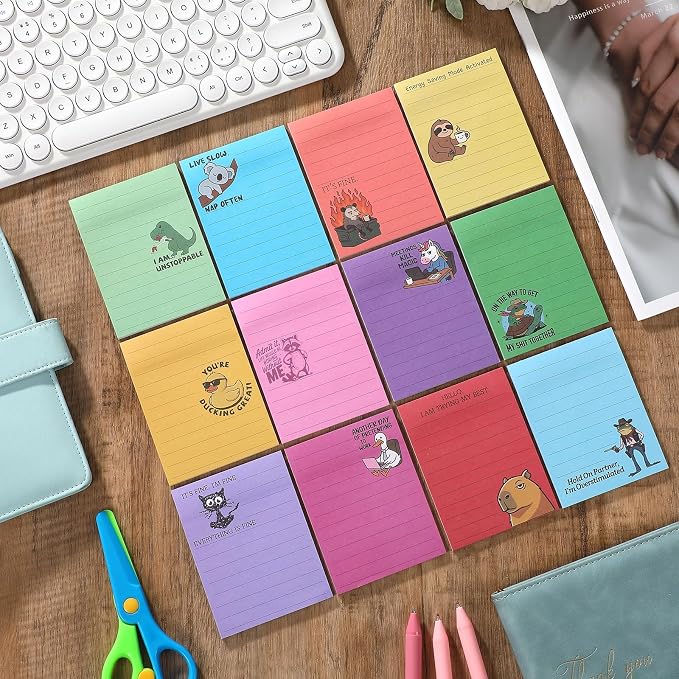 12 Pcs Funny Sticky Notes for Work 4x3 Inches Sarcastic Self Adhesive Notepads - Image 7