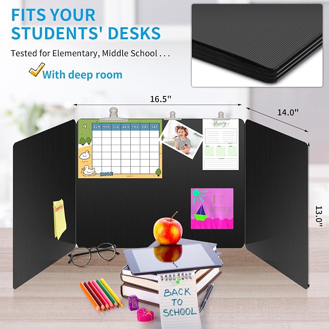 18 Pack Black Desk Dividers for Students, Privacy Shields Folder for Students - Image 5
