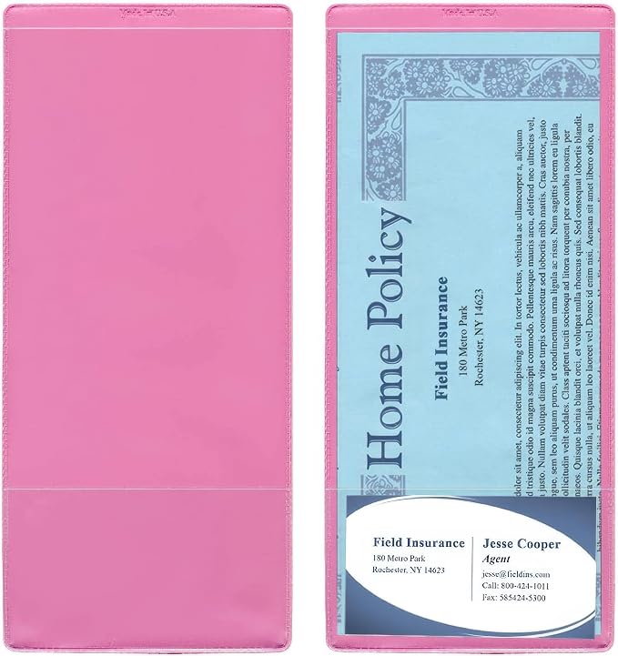 StoreSMART - Pink Plastic Policy Holders - 100 Pack - INS30-PK-100 by StoreSMART