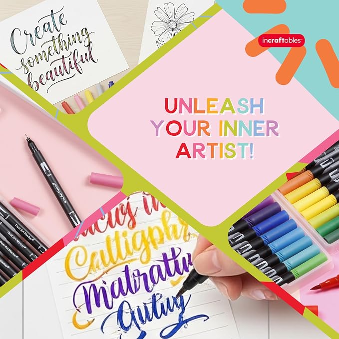 Incraftables 36 Color Dual Tip Calligraphy Pen Set – Artist Brush Pens & Fine - Image 7