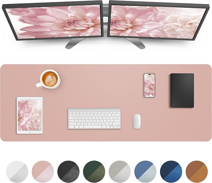 Leather Desk pad Protector, Large Desk mat, Mouse pad, Non-Slip Desk pad by AFIING