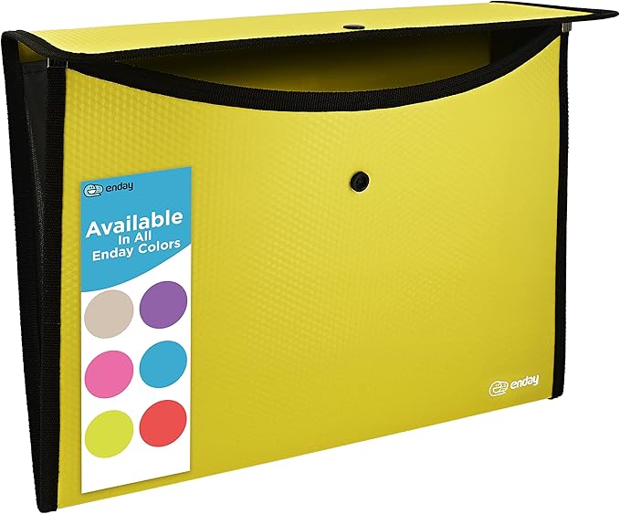 Square Flap Document Holder Green, Expanding File Folder, A4 Letter Size by Enday
