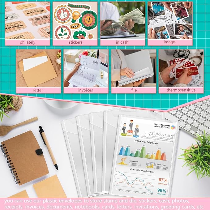 Vmiapxo 20 Pcs Plastic Envelopes - Image 4