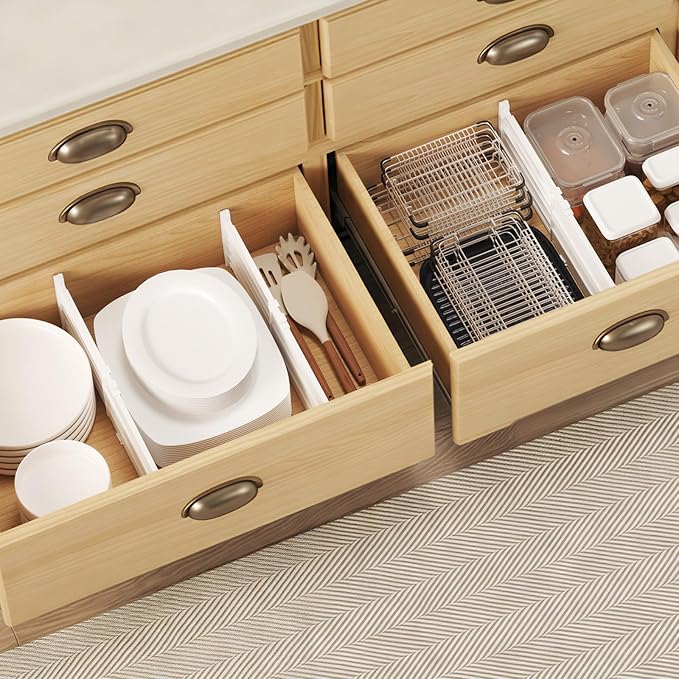 Lifewit 6" Tall 5 Pack Drawer Dividers, 11.5"-18.5" Adjustable Deep Drawer - Image 10