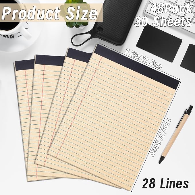 48 Pack Legal Pads 8.5" x 11" Writing Pad Note Pads - Image 2