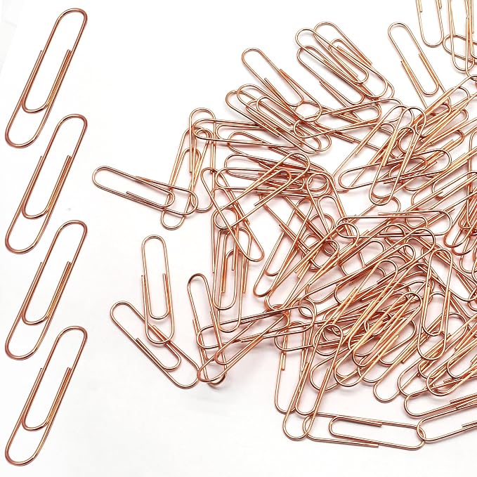 Luomorgo 120 Pcs Rose Gold Paper Clips by Luomorgo