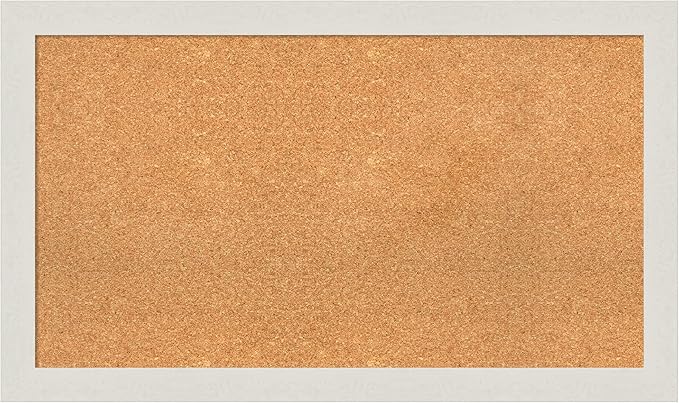 Amanti Art Natural Cork Board for Wall, 23x39 Vision Board with White Frame, Large Corkboard Office Decor for Home Organization, Country Rustic Corkboard Pinboard to Display Items for Home-DeskLoop Office