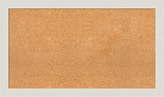 Amanti Art Natural Cork Board for Wall, 23x39 Vision Board with White Frame, Large Corkboard Office Decor for Home Organization, Country Rustic Corkboard Pinboard to Display Items for Home-DeskLoop Office