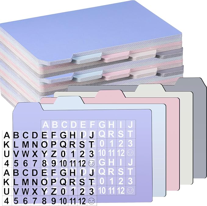 Harloon 50 Pack 4 x 6 Inch Index Card Dividers by Muasung
