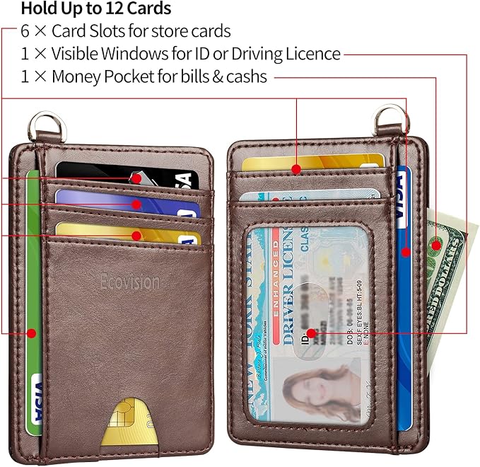 Slim Minimalist Front Pocket Wallet, RFID Blocking Credit Card Holder Wallet - Image 5
