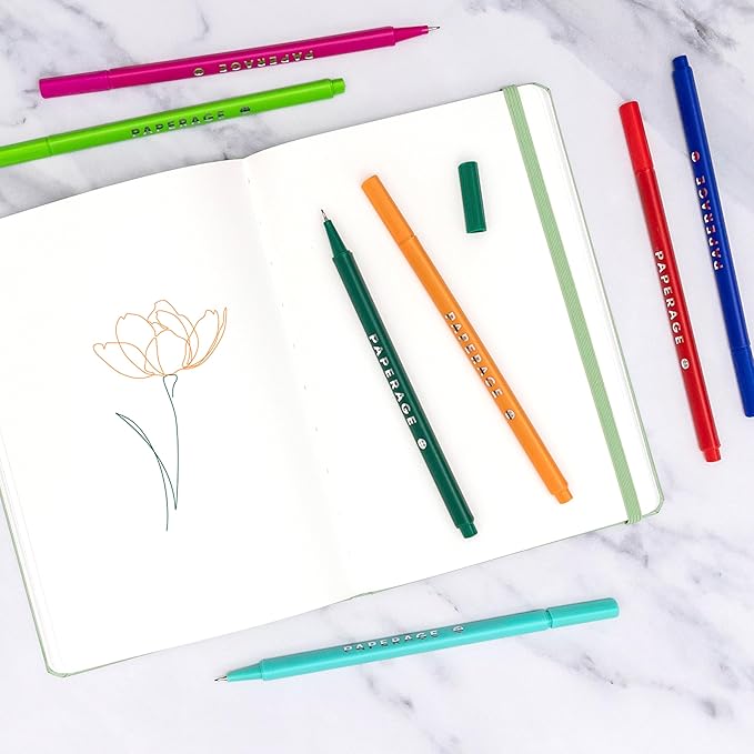 PAPERAGE Blank Journal Notebook, (Turquoise), 160 Pages, Medium 5.6 in x 8 in - 100 GSM Thick Paper – Hardcover Journaling Notebook for Work, School, Note Taking or Sketching-DeskLoop Office