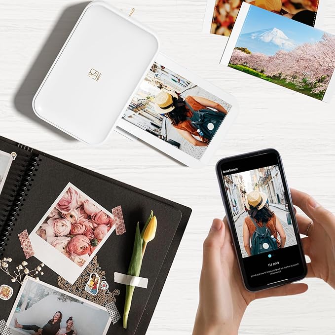 HPRT Photo Printer 4x6 with 108 Sheet Photo Paper& 2 Ribbon, Instant Picture Printer for iPhone, Smartphone, Thermal Dye Sublimation, WI-Fi Connnecting, Home Use, White-DeskLoop Office