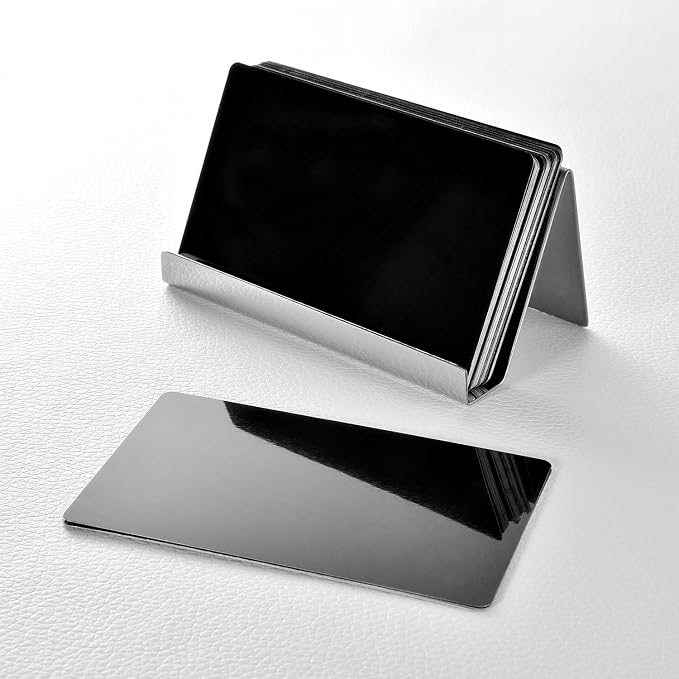 Maxdot 2 Pack Stainless Steel Business Cards Holders Desktop Credit Name Card - Image 4