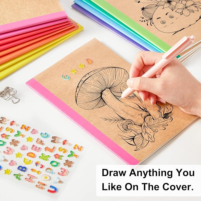 feela 48 Pack Composition Notebooks Bulk, Kraft Cover Lined Blank College Ruled - Image 3