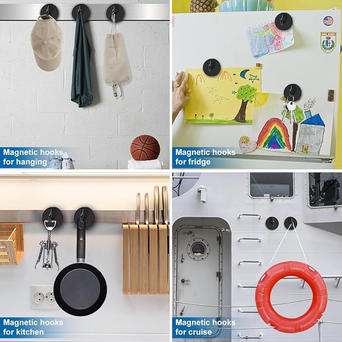 LOVIMAG Magnetic Hooks for Cuise Cabins, 170lbs+ Magnet Hooks Cruise Essentials - Image 6