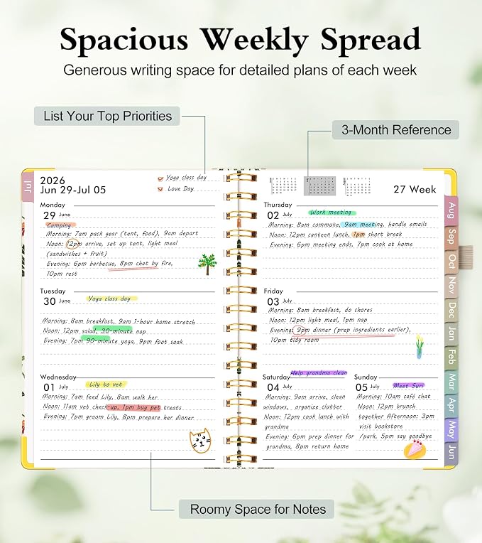 Academic Planner 2026-2027, Hardcover Weekly and Monthly Calendar Planner from - Image 3
