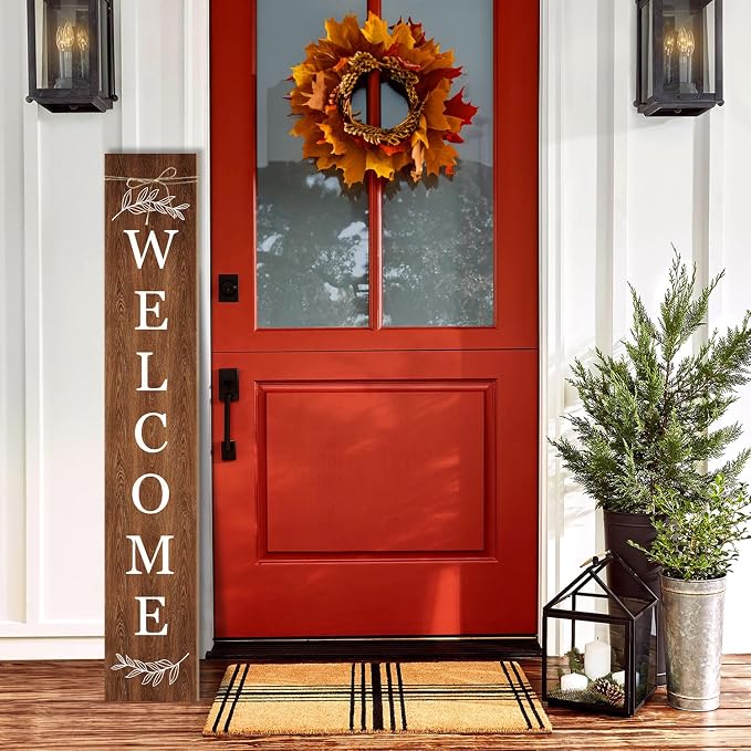 Welcome Porch Sign Decor Wooden Hanging Sign Door Porch Standing Decorative - Image 6