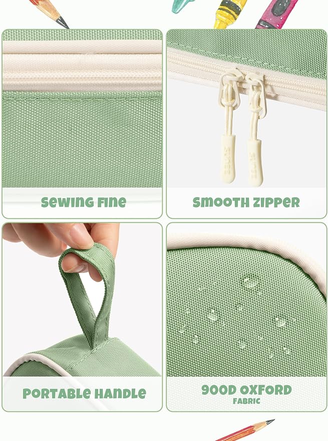SUNEE Cute Pencil Case, Large Pencil Pouch, Aesthetic Big Pencil Bag - Image 4