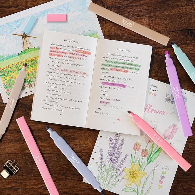 Piochoo Highlighters, Chisel Tip Bible Pens, Pastel Markers - Image 7