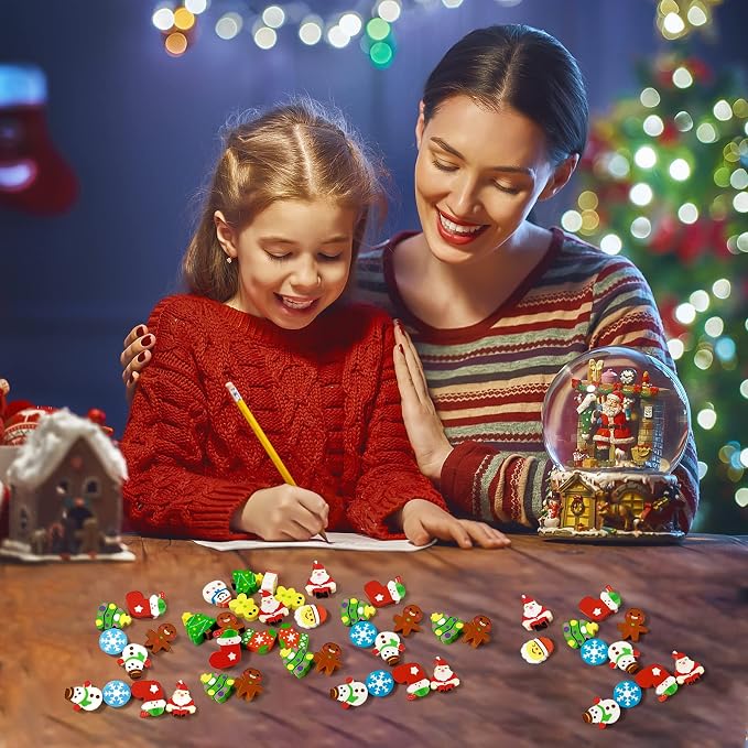150 Pcs Christmas Mini Erasers for Kids, Cute Small Animal Erasers Bulk for - Image 6