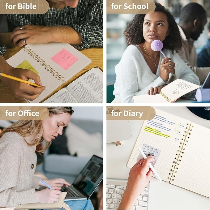 Lined Spiral Notebook College Ruled A5 Journal Book for Note Taking, 160 Pages Writing Journal for Office and Home School Supplies 5.75x8.125 inch - Khaki-DeskLoop Office