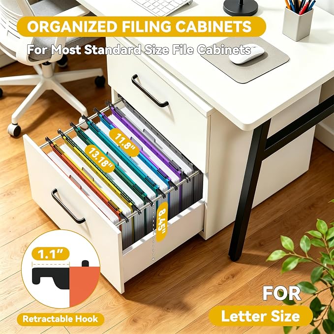 Plastic 1" Expansion Hanging File Folders Letter Size, 12 Pack Reinforced Heavy - Image 3