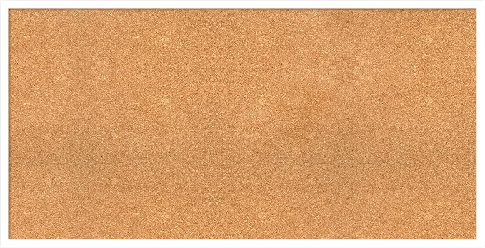Amanti Art Natural Cork Board for Wall, 25x49 Vision Board with White Frame, Oversize Corkboard Office Decor for Home Organization, Modern Corkboard Pinboard to Display Items for Home Organization in-DeskLoop Office