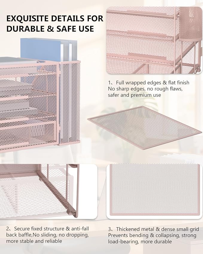WALI Desk File Organizer, 4 Tier Desktop Paper Letter Tray Organizer - Image 5