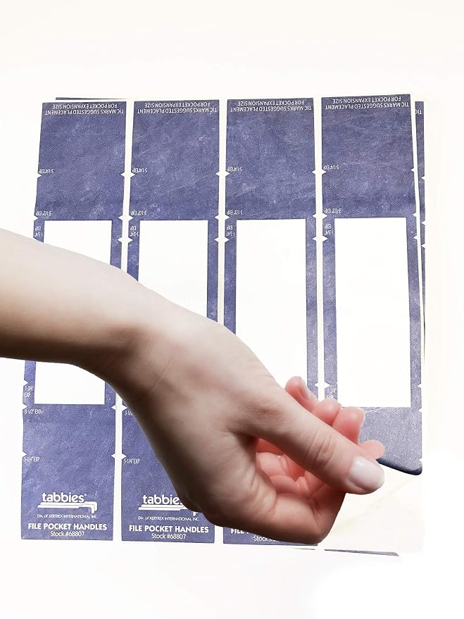 Tabbies File Pocket Handles, 9.63 X 2, Dark Blue/White, 12 Sheets/Pack - Image 5
