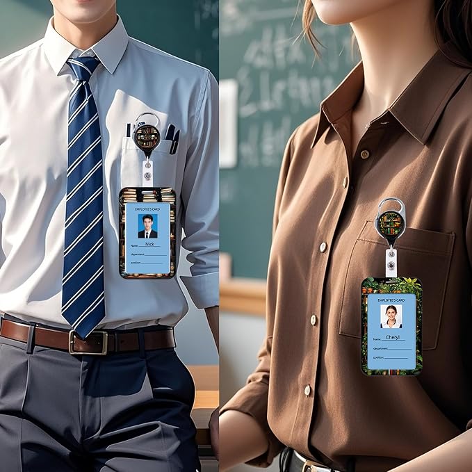Bookshelf ID Badge Holder Retractable Reel - Image 2