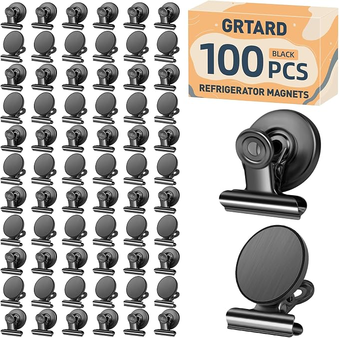 Grtard 100pack Magnetic Clips Heavy Duty, Refrigerator Magnets, Scratch Free by Grtard